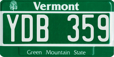 VT license plate YDB359
