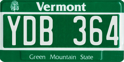VT license plate YDB364