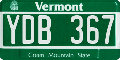 VT license plate YDB367