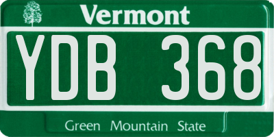 VT license plate YDB368