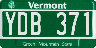 VT license plate YDB371