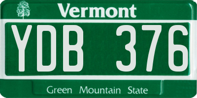 VT license plate YDB376