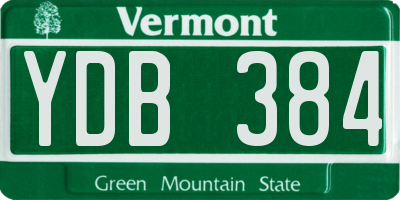 VT license plate YDB384