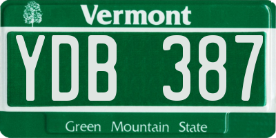 VT license plate YDB387
