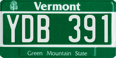 VT license plate YDB391