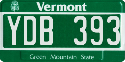VT license plate YDB393