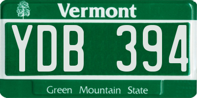 VT license plate YDB394
