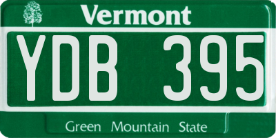 VT license plate YDB395