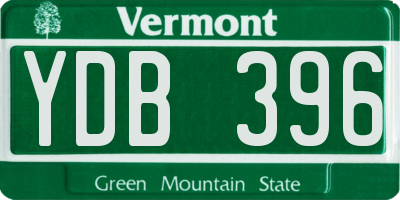 VT license plate YDB396