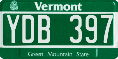 VT license plate YDB397