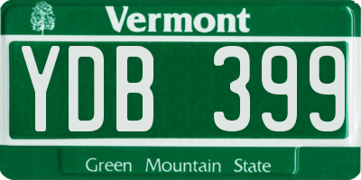 VT license plate YDB399