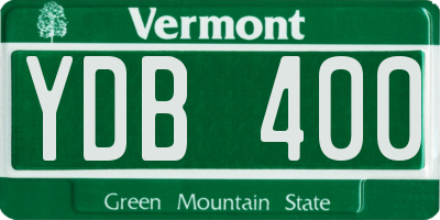 VT license plate YDB400