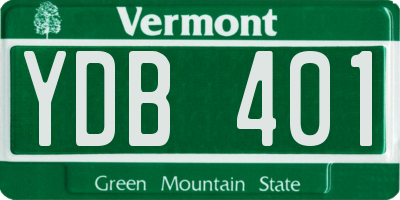 VT license plate YDB401