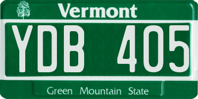 VT license plate YDB405