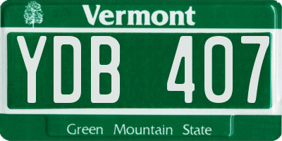 VT license plate YDB407