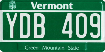VT license plate YDB409