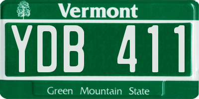 VT license plate YDB411