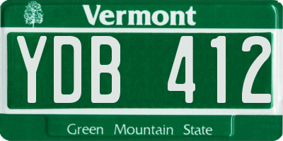 VT license plate YDB412