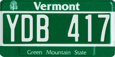 VT license plate YDB417