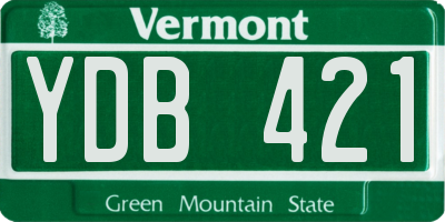 VT license plate YDB421