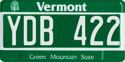 VT license plate YDB422