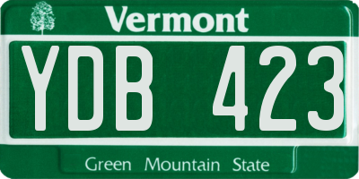 VT license plate YDB423