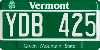 VT license plate YDB425
