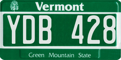 VT license plate YDB428