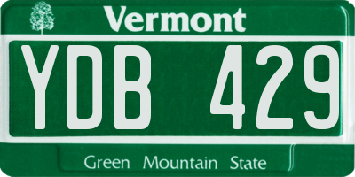 VT license plate YDB429