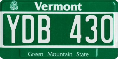 VT license plate YDB430