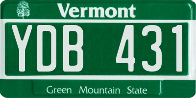 VT license plate YDB431