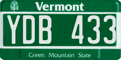 VT license plate YDB433