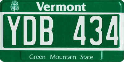 VT license plate YDB434