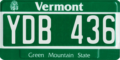 VT license plate YDB436