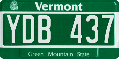 VT license plate YDB437