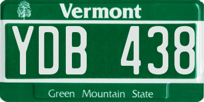 VT license plate YDB438