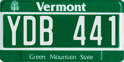 VT license plate YDB441