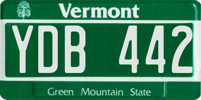 VT license plate YDB442