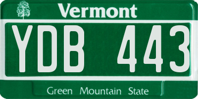 VT license plate YDB443