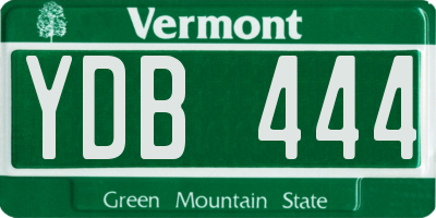 VT license plate YDB444