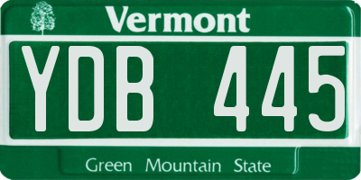 VT license plate YDB445