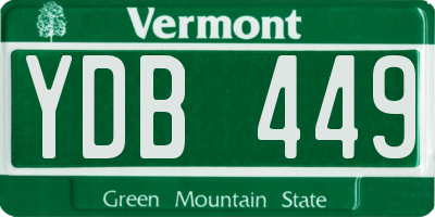 VT license plate YDB449