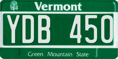 VT license plate YDB450