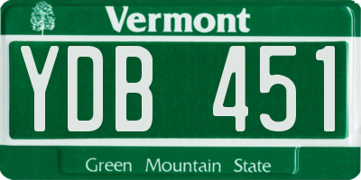 VT license plate YDB451