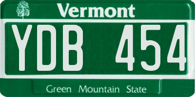 VT license plate YDB454