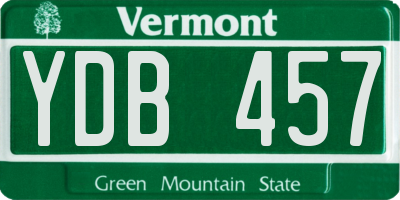 VT license plate YDB457
