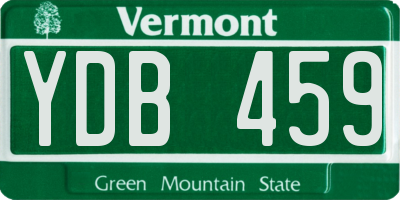 VT license plate YDB459
