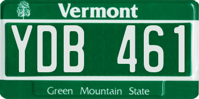 VT license plate YDB461