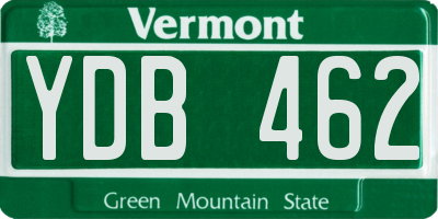 VT license plate YDB462