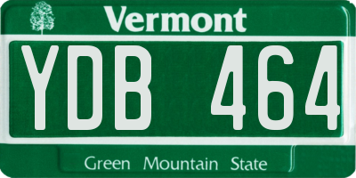 VT license plate YDB464